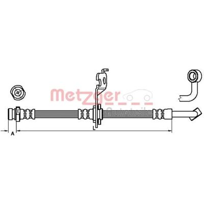 Metzger Bremse Slange Par 428mm M10×1 SF Banjo - Bremse Slange Metzger Bremse Slange Par 428mm M10×1 SF Banjo - Bremse Slange