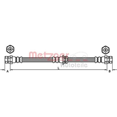 Metzger bremse slange - Længde 505 mm M10×1 SF gevind - Til Audi A3/Seat Leon/VW Golf Metzger bremse slange - Længde 505 mm M10×1 SF gevind - Til Audi A3/Seat Leon/VW Golf