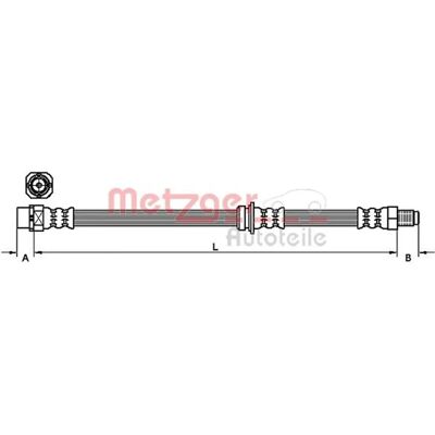 Bremserør Metzger 476mm M10x1 SF - Bremserør Bremserør Metzger 476mm M10x1 SF - Bremserør