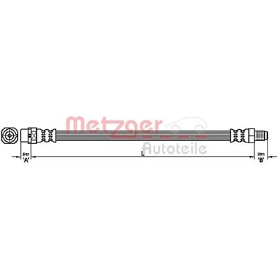 Tubo del Freno Metzger - Filetto M10x1 - 420mm - Blu Tubo del Freno Metzger - Filetto M10x1 - 420mm - Blu