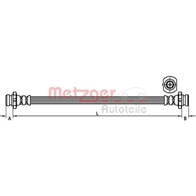Tubo freno posteriore Metzger - Nissan NP300 - Lunghezza 397mm - Filettatura M10x1 DF - Ricambio freno Tubo freno posteriore Metzger - Nissan NP300 - Lunghezza 397mm - Filettatura M10x1 DF - Ricambio freno