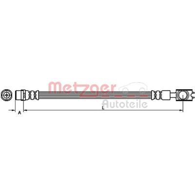 Tubo del freno Metzger - M10x1 SF, M12x1 Banjo - Tubo del freno Tubo del freno Metzger - M10x1 SF, M12x1 Banjo - Tubo del freno