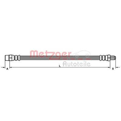Jarruletku Metzger - 4110791 - Pituus 303mm, M10x1 kierre Jarruletku Metzger - 4110791 - Pituus 303mm, M10x1 kierre