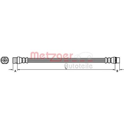 Jarruletku Metzger - 468mm, M10×1 SF Gänga - Par 4110213 Jarruletku Metzger - 468mm, M10×1 SF Gänga - Par 4110213