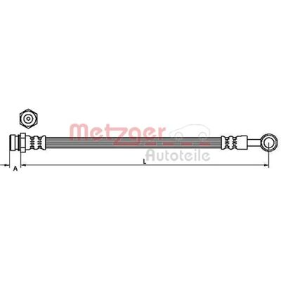 Metzger BremseSlange - M10×1 SF Banjo - Til Kia Sorento Metzger BremseSlange - M10×1 SF Banjo - Til Kia Sorento