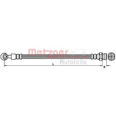 Metzger bremserør Hyundai Atos - M10x1, 267mm Metzger bremserør Hyundai Atos - M10x1, 267mm