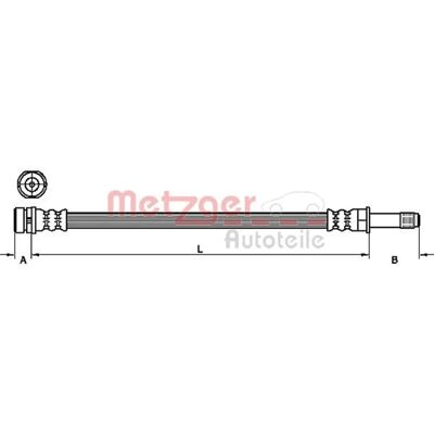 Metzger Bremserør Ford Kuga - M10x1, 437mm, Foran Metzger Bremserør Ford Kuga - M10x1, 437mm, Foran
