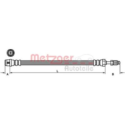 Metzger - Bremse slange - Længde 689mm - M10×1 SF/DF - VW Touareg Metzger - Bremse slange - Længde 689mm - M10×1 SF/DF - VW Touareg