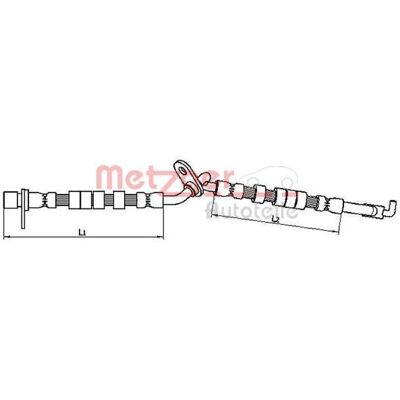 Tubo freno Metzger Mazda 6 - Lato destro dell'asse anteriore - 258/254mm Tubo freno Metzger Mazda 6 - Lato destro dell'asse anteriore - 258/254mm