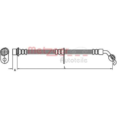 Metzger bremse slange - M10×1 Banjo - 585mm - Blå - Bremseledning Metzger bremse slange - M10×1 Banjo - 585mm - Blå - Bremseledning