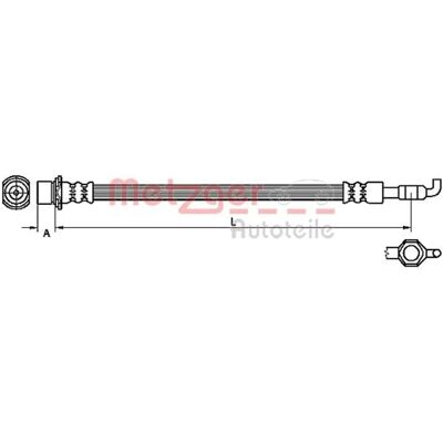 Morbido Tubo Freno Metzger Toyota Urban Verso - 253mm, M10x1, Banjo Morbido Tubo Freno Metzger Toyota Urban Verso - 253mm, M10x1, Banjo