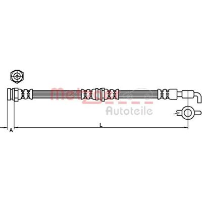 Metzger Mazda CX-7 jarruletku - M10×1, 449mm, Banjoliitin Metzger Mazda CX-7 jarruletku - M10×1, 449mm, Banjoliitin