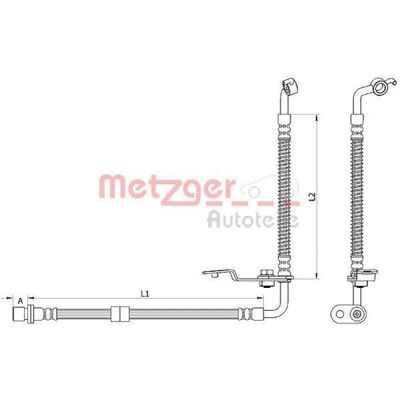 Metzger Mazda 6 bremserør - Venstre foraksel, 255/270mm, M10x1, Blå Metzger Mazda 6 bremserør - Venstre foraksel, 255/270mm, M10x1, Blå