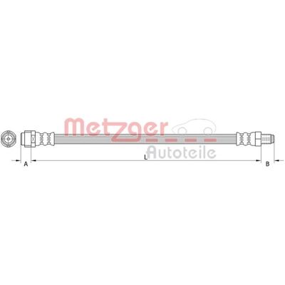 Metzger A2464200248 - Tubo del Freno - 503mm, Filettatura M10x1 Metzger A2464200248 - Tubo del Freno - 503mm, Filettatura M10x1