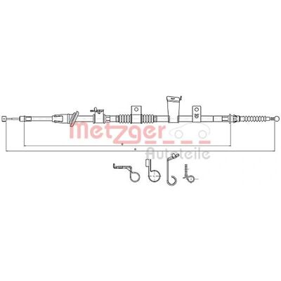 Metzger 4820A372 Højre bag håndbremsekabel til Citroën C4 Mitsubishi Asx Metzger 4820A372 Højre bag håndbremsekabel til Citroën C4 Mitsubishi Asx