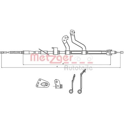 Metzger Käsijarru Kaapeli Hyundai I30 - Takana oikea levyjarru Metzger Käsijarru Kaapeli Hyundai I30 - Takana oikea levyjarru