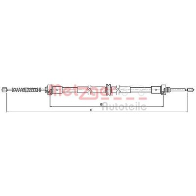Metzger Modell 364026255R Bakre håndbrekkabel - Håndbrekkabel for Renault Twingo Metzger Modell 364026255R Bakre håndbrekkabel - Håndbrekkabel for Renault Twingo