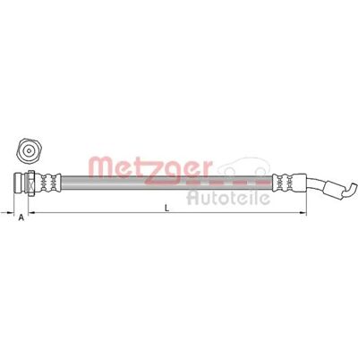 Metzger Hyundai ix35 Kia Sportage Baghjulsbremse slange - Bremse slang Metzger Hyundai ix35 Kia Sportage Baghjulsbremse slange - Bremse slang