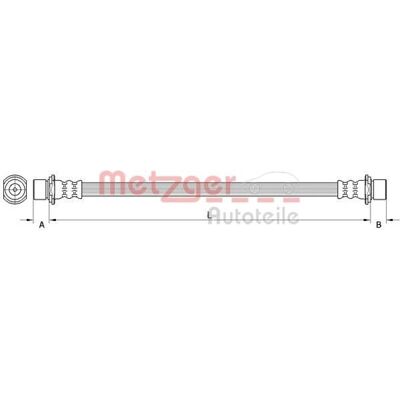 Metzger Tubo freno Toyota Auris - Posteriore Destro (129mm, M10x1) - Tubo del Freno Metzger Tubo freno Toyota Auris - Posteriore Destro (129mm, M10x1) - Tubo del Freno