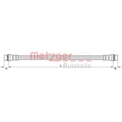 Metzger Renault Bromsslang - Bakre inre 188mm M10x1 Metzger Renault Bromsslang - Bakre inre 188mm M10x1