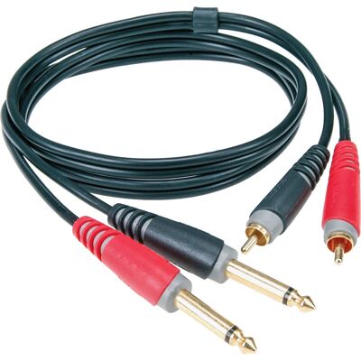 Câble audio Klotz - 3m, RCA & Jack 6,35mm, Noir - Publicité Câble audio Klotz - 3m, RCA & Jack 6,35mm, Noir - Publicité