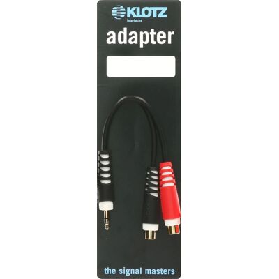 Klotz AYS-4 hangkábel - 0,2m, Fekete, 3,5mm Jack & RCA Klotz AYS-4 hangkábel - 0,2m, Fekete, 3,5mm Jack & RCA