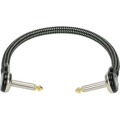 Câble patch vintage Klotz 15cm pour guitare - Mono, Noir-Blanc Câble patch vintage Klotz 15cm pour guitare - Mono, Noir-Blanc