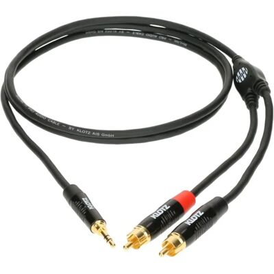 Klotz KY7-300 Câble Adaptateur - 3m - Mini Jack / RCA - Publicité Klotz KY7-300 Câble Adaptateur - 3m - Mini Jack / RCA - Publicité