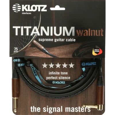 Klotz Titanium Valnöts Gitarrkabel - 3m Rakt/Vinklad Klotz Titanium Valnöts Gitarrkabel - 3m Rakt/Vinklad