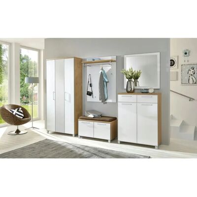 NOVEL Weißer Kleiderschrank mit Spiegel - 90x193x37 cm - Modernes Design NOVEL Weißer Kleiderschrank mit Spiegel - 90x193x37 cm - Modernes Design