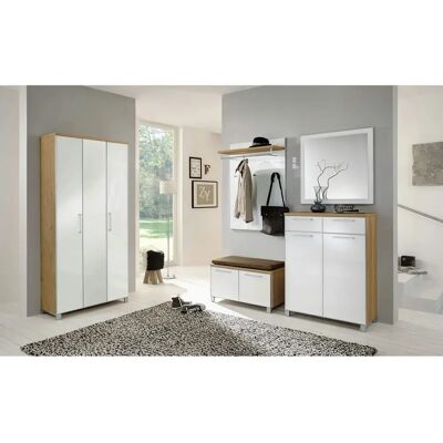 Deutscher Weiß MDF Glas Wandspiegel - 80x77 cm Deutscher Weiß MDF Glas Wandspiegel - 80x77 cm