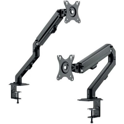 Hagor 8704 Support de moniteur - Fixation de bureau réglable - Noir - Publicité Hagor 8704 Support de moniteur - Fixation de bureau réglable - Noir - Publicité