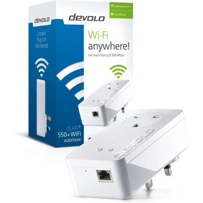 Devolo 550+ DLAN WiFi Powerline Adapter - Wi-Fi 300 Mbps Devolo 550+ DLAN WiFi Powerline Adapter - Wi-Fi 300 Mbps