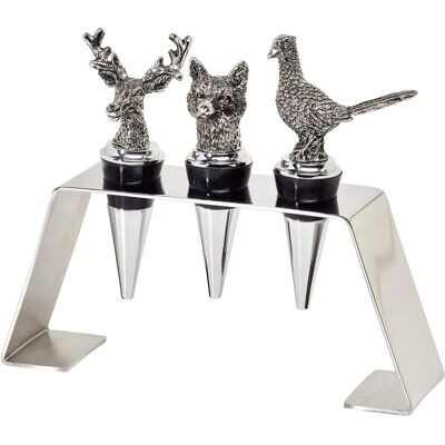 Ensemble de 3 Bouchons pour Bouteilles avec Têtes d'Animaux - Bouchon Ensemble de 3 Bouchons pour Bouteilles avec Têtes d'Animaux - Bouchon