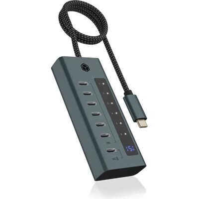ICY BOX IB-HUB1457-C31 USB 3.2 Gen 1 Type-C 10000 Mbit/s Kék, Szürke - USB Hub/Docking Station ICY BOX IB-HUB1457-C31 USB 3.2 Gen 1 Type-C 10000 Mbit/s Kék, Szürke - USB Hub/Docking Station
