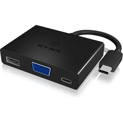 ICY BOX IB-DK4032-CPD USB-C auf VGA + USB-A + PD Adapter ICY BOX IB-DK4032-CPD USB-C auf VGA + USB-A + PD Adapter