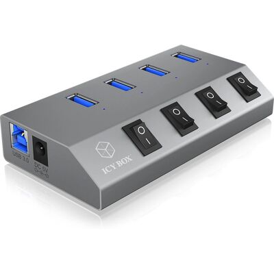 Márka ICY BOX IB-HUB1405 - USB hub - 4 port - Alumínium - Antracit Márka ICY BOX IB-HUB1405 - USB hub - 4 port - Alumínium - Antracit