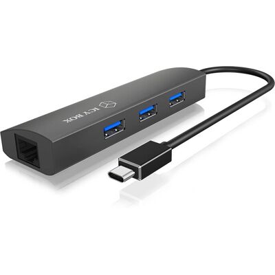 RaidSonic IB-HUB1406-C USB Hub - 3 Ports, Ethernet, Anthrazit RaidSonic IB-HUB1406-C USB Hub - 3 Ports, Ethernet, Anthrazit