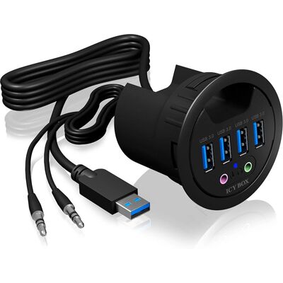 ICY BOX IB-HUB1403A Sorkapados elosztó - USB 3.0, Hang, Fekete ICY BOX IB-HUB1403A Sorkapados elosztó - USB 3.0, Hang, Fekete