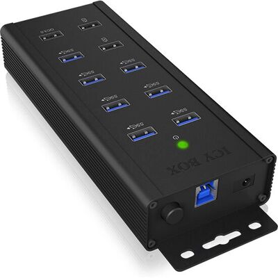 ICY BOX IB-HUB1703-QC3 7-Port USB 3.0 Hub with 3 Charging Ports - Black ICY BOX IB-HUB1703-QC3 7-Port USB 3.0 Hub with 3 Charging Ports - Black