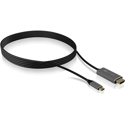 ICY BOX IB-CB020-C HDMI-kábel - 1,8 m - Fekete & Ezüst ICY BOX IB-CB020-C HDMI-kábel - 1,8 m - Fekete & Ezüst