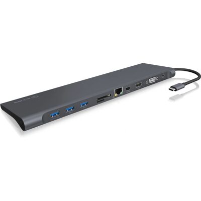 Estação de encaixe ICY BOX IB-DK2102-C - Tela dupla, USB 3.0, Ethernet Estação de encaixe ICY BOX IB-DK2102-C - Tela dupla, USB 3.0, Ethernet