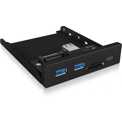 ICY BOX IB-HUB1417-i3 Fekete - USB-hub a 3,5" helyhez kártyaolvasóval ICY BOX IB-HUB1417-i3 Fekete - USB-hub a 3,5" helyhez kártyaolvasóval