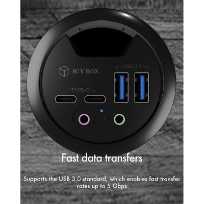ICY BOX IB-HUB1403B USB-hubb - Antracit ICY BOX IB-HUB1403B USB-hubb - Antracit