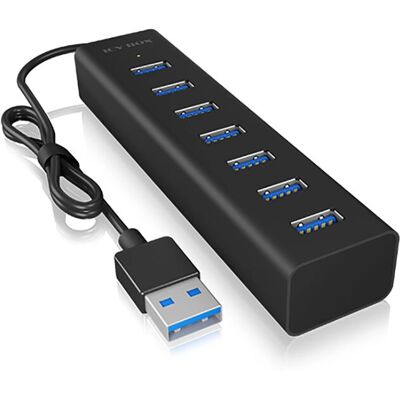 ICY BOX IB-HUB1700-U3 7-Ports USB Hub - Fekete ICY BOX IB-HUB1700-U3 7-Ports USB Hub - Fekete