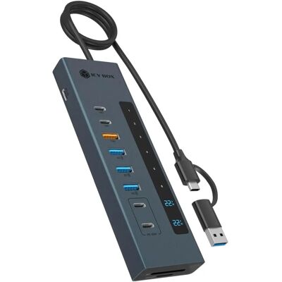 ICY BOX IB-HUB1742CR-C2PD Docking állomás - USB-C & USB 3.2 - Fekete ICY BOX IB-HUB1742CR-C2PD Docking állomás - USB-C & USB 3.2 - Fekete