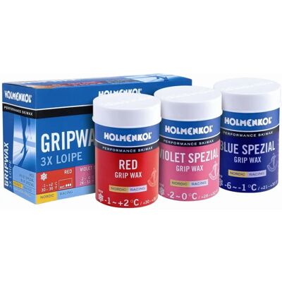 Holmenkol 3x Cera Grip per Sci - Cera per Temperature Diverse Holmenkol 3x Cera Grip per Sci - Cera per Temperature Diverse