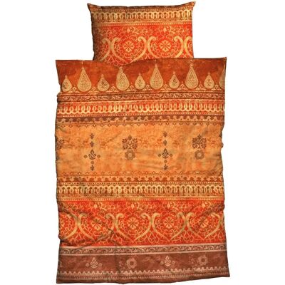 CASATEX Indi Satin Bettwäsche-Set - Romantisch, Orange (terra) - 135x200cm & 80x80cm CASATEX Indi Satin Bettwäsche-Set - Romantisch, Orange (terra) - 135x200cm & 80x80cm