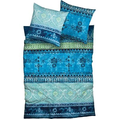 Casatex Indi Wasserblau Satin Bettwäsche-Set - Romantisch, Orientalisch, 2-tlg Casatex Indi Wasserblau Satin Bettwäsche-Set - Romantisch, Orientalisch, 2-tlg