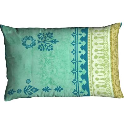 CASATEX Indi Satin Kissenbezug - Ornamentmuster, Türkis, 80x40cm CASATEX Indi Satin Kissenbezug - Ornamentmuster, Türkis, 80x40cm